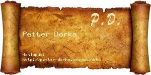 Petter Dorka névjegykártya